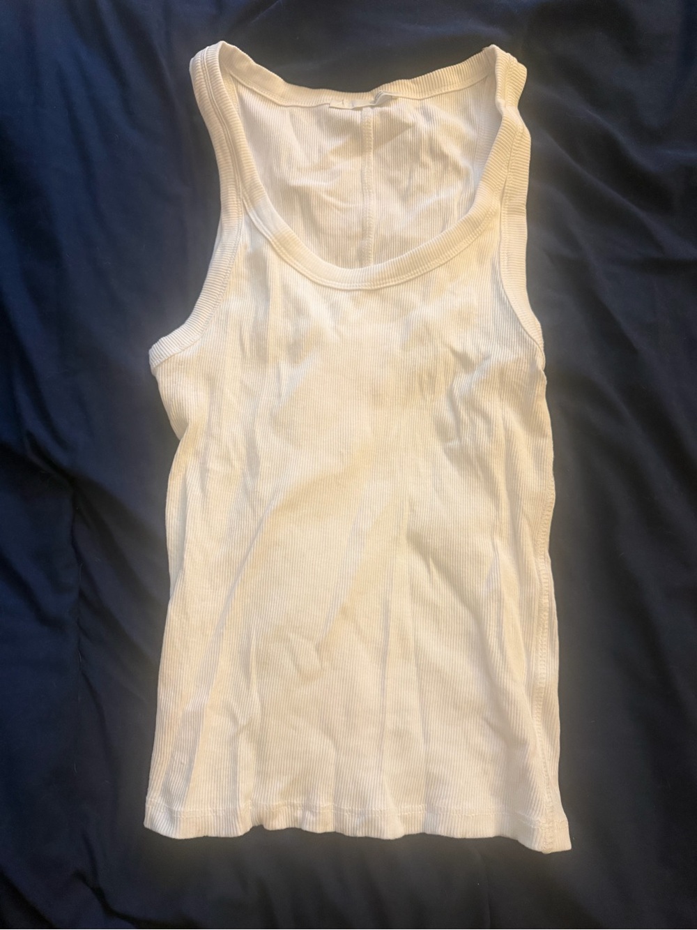 Zara White Ribbed Tank Top